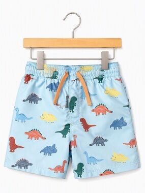 H&M Infant Boys All Over Dinosaur Print Swim Trunks Size 6-12M Pastel Summer